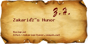 Zakariás Hunor névjegykártya